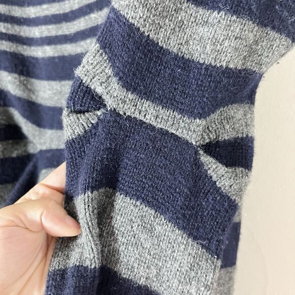 BCBG MAX AZRIA Women Sz S Blue & Grey Wool Cardigan Sweater Open Front - Picture 6 of 8